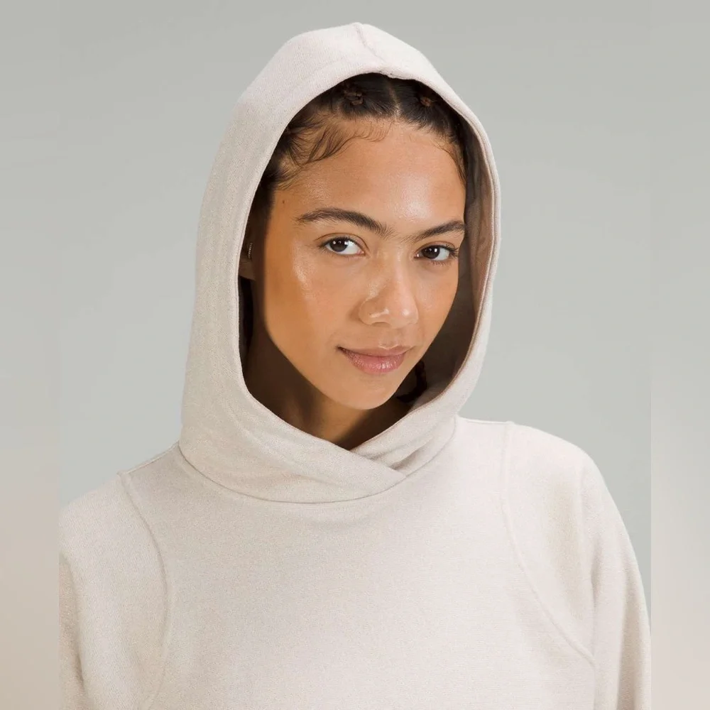 Lululemon Loungeful Hoodie Cropped Sweatshirt Sparkle Bone pullover A